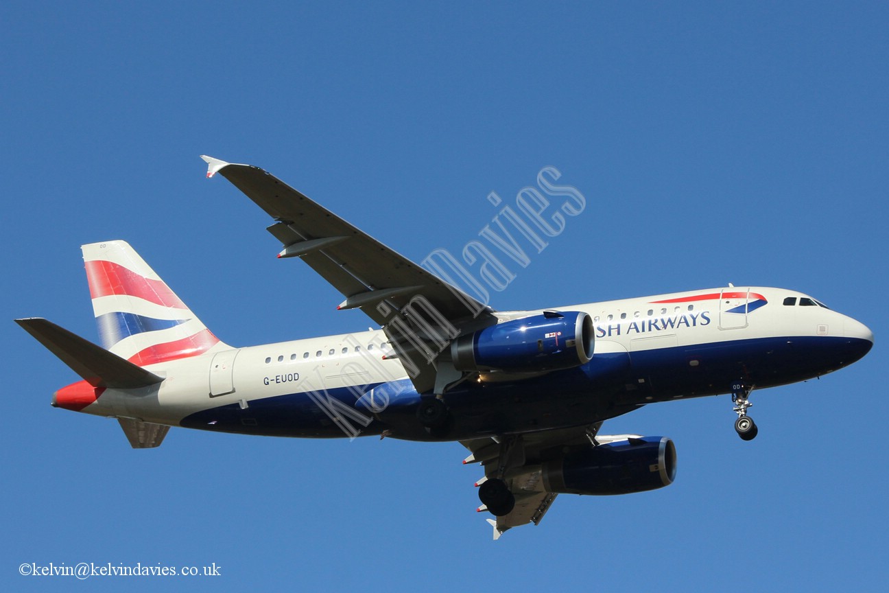 British Airways A319 G-EUOD