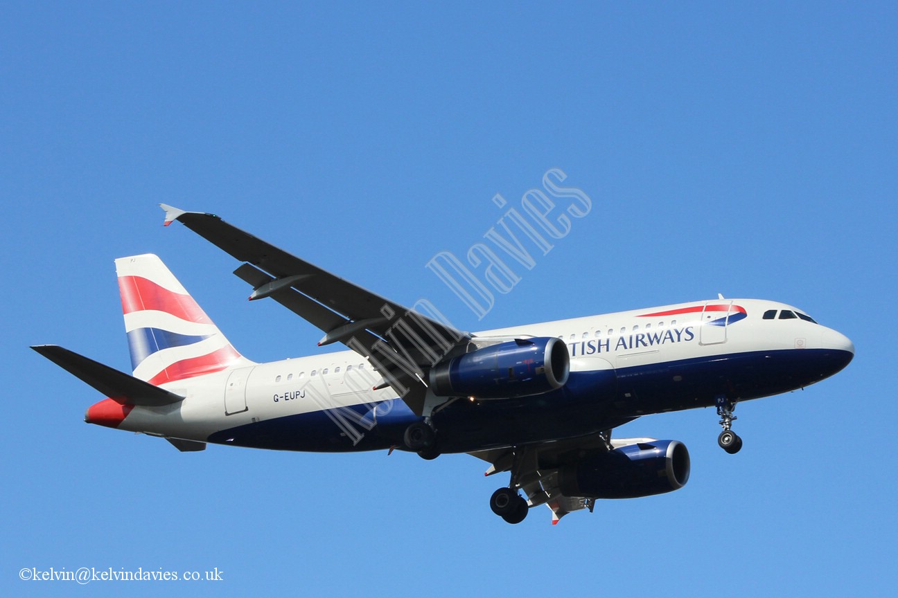 British Airways A319 G-EUPJ