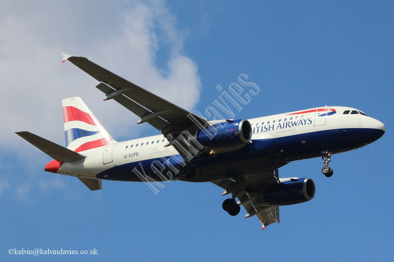 British Airways A319 G-EUPB