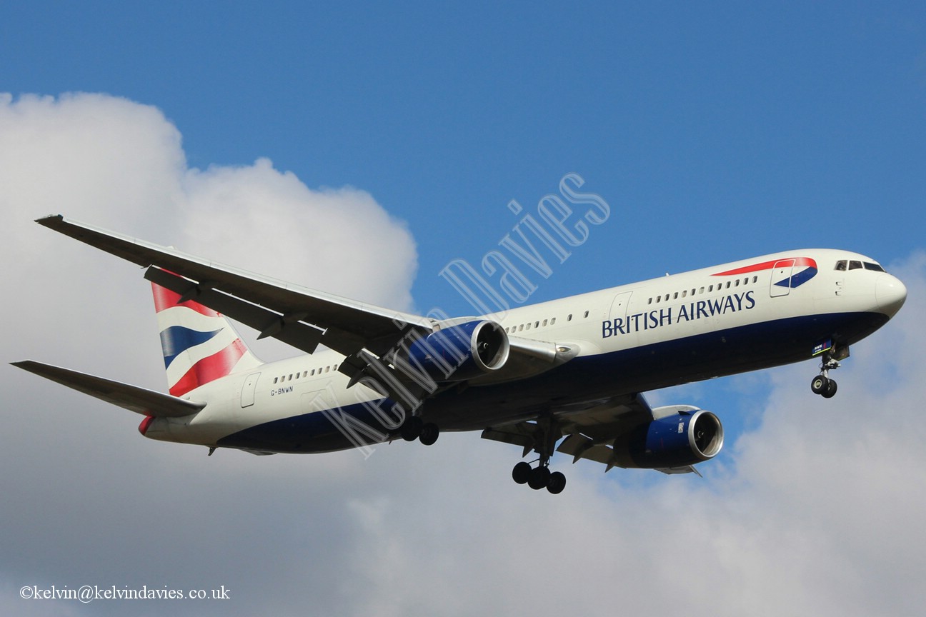 British Airways 767 G-BNWN
