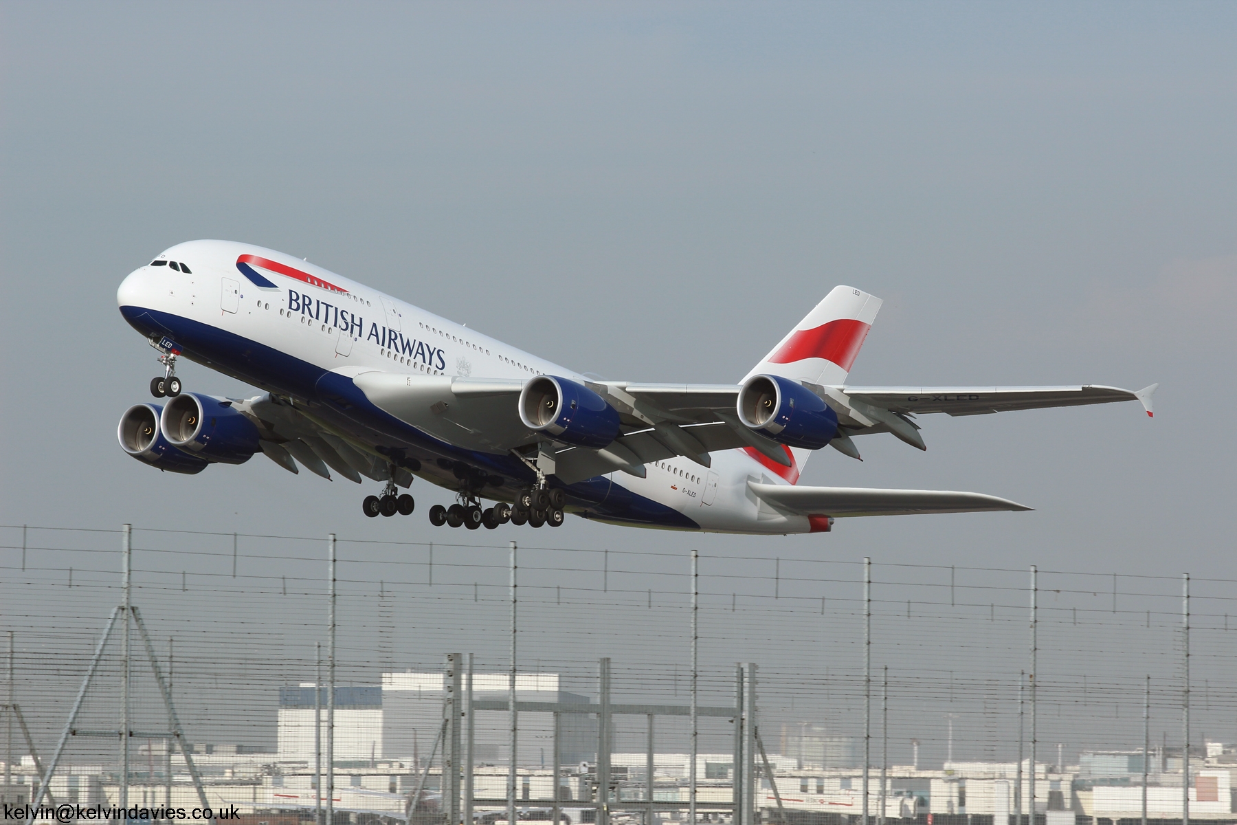 British Airways A380 G-XLED